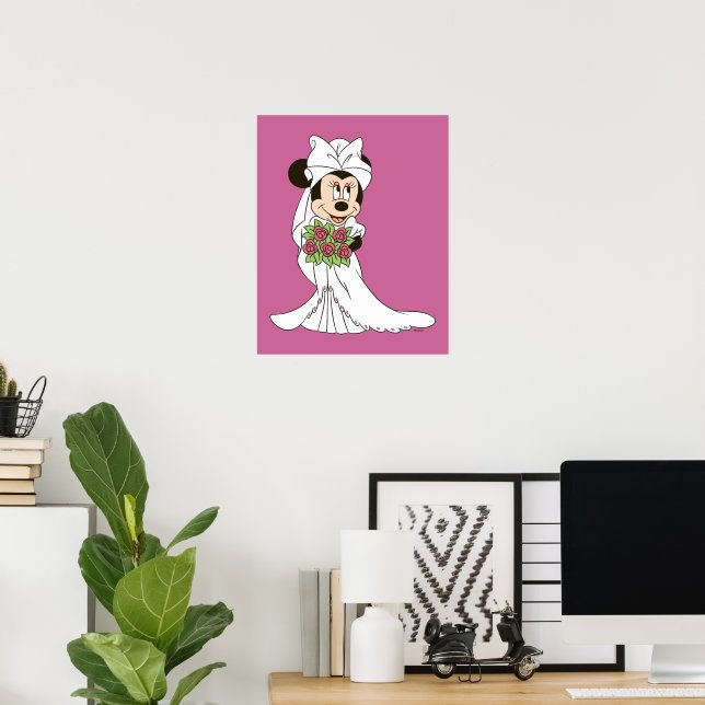 Minnie Mouse | Bride at Wedding Poster | Zazzle