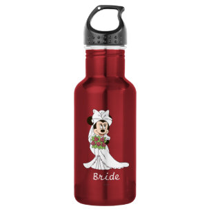 Minnie Mouse   Bride at Wedding Water Bottle