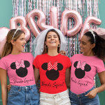 Minnie Mouse | Bride Squad Script T-Shirt<br><div class="desc">Going to Disney with your Bridal Party? This Minnie Bride Squad shirt is the perfect way to celebrate your upcoming wedding!</div>