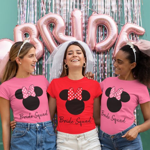 Minnie Mouse  Bride Squad Script T_Shirt
