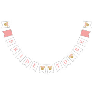 Minnie Mouse Bride to Be - Gold and Pink Bunting Flags