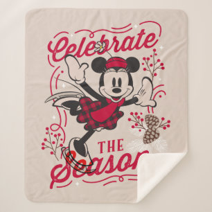 Minnie Mouse   Celebrate The Season Sherpa Blanket
