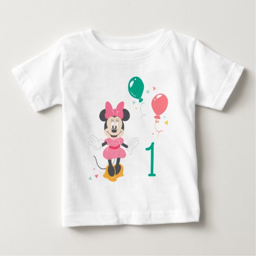 Minnie Mouse Chalkboard 1st Birthday Baby T_Shirt