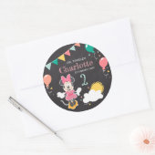 Minnie Mouse Chalkboard Birthday Classic Round Sticker (Envelope)