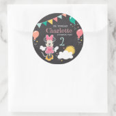 Minnie Mouse Chalkboard Birthday Classic Round Sticker (Bag)