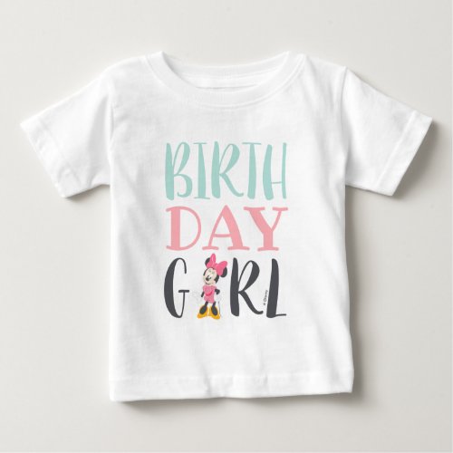 Minnie Mouse Chalkboard Birthday Girl Baby T_Shirt