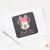 Minnie Mouse Chalkboard Birthday | Thank You Square Sticker (Envelope)