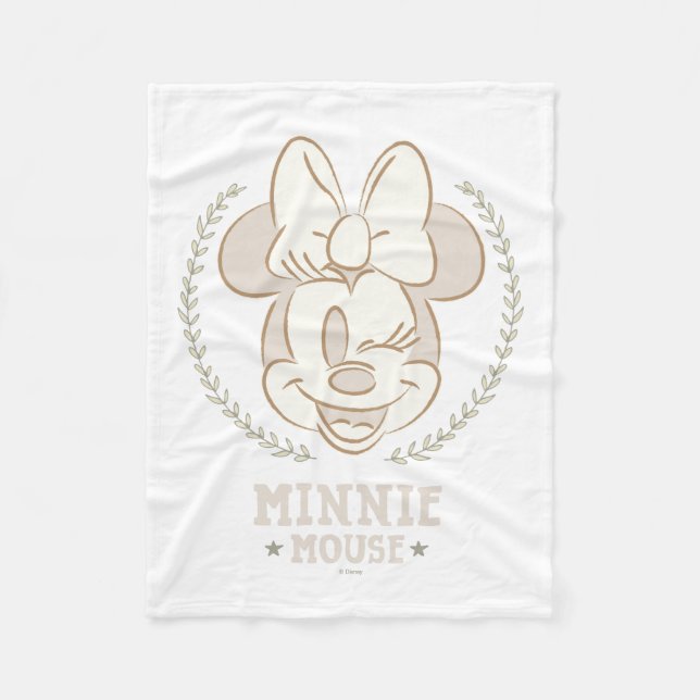 Minnie Mouse Cheer Minimal Infant Doodle Fleece Blanket (Front)