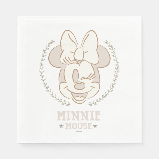 Minnie Mouse Cheer Minimal Infant Doodle Napkins (Front)