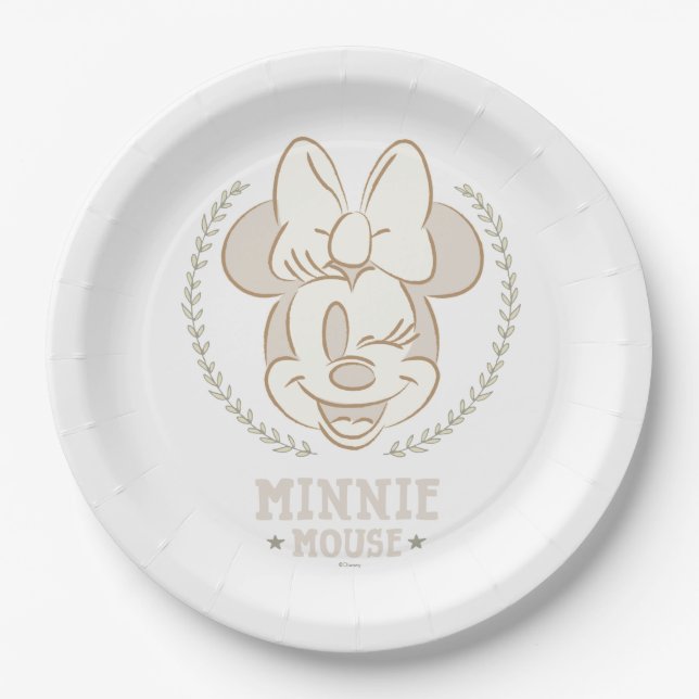Minnie Mouse Cheer Minimal Infant Doodle Paper Plates (Front)