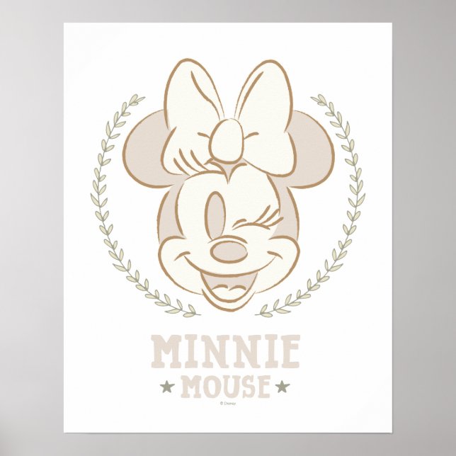 Minnie Mouse Cheer Minimal Infant Doodle Poster (Front)