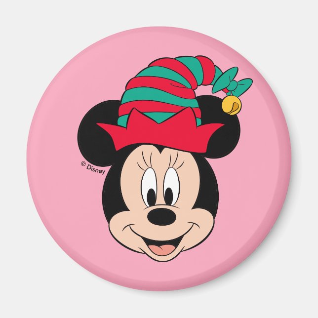 Minnie Mouse | Christmas Elf Hat Magnet (Front)