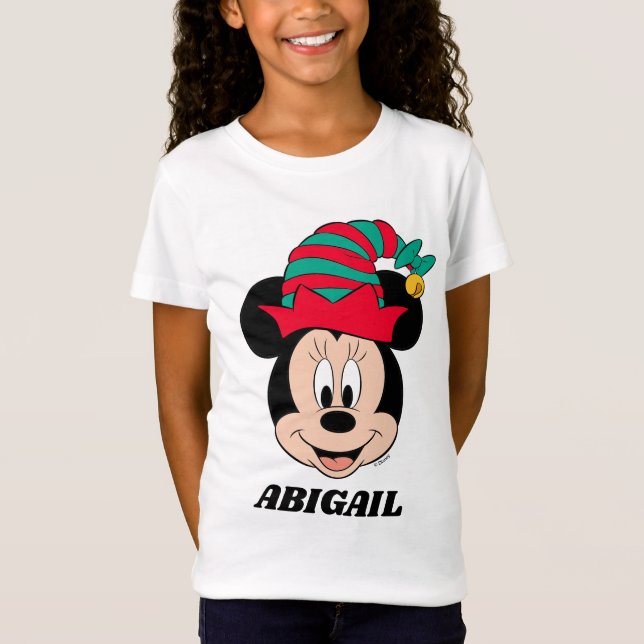 Minnie Mouse | Christmas Elf Hat T-Shirt (Front)