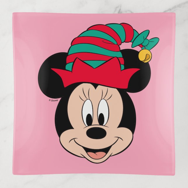 Minnie Mouse | Christmas Elf Hat Trinket Tray (Front)