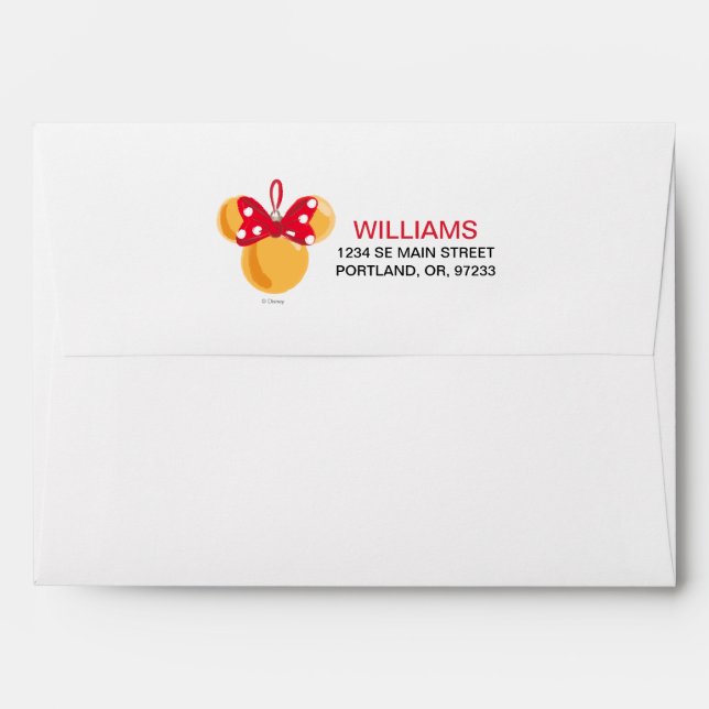 Minnie Mouse Christmas Ornament Envelope (Back (Top Flap))