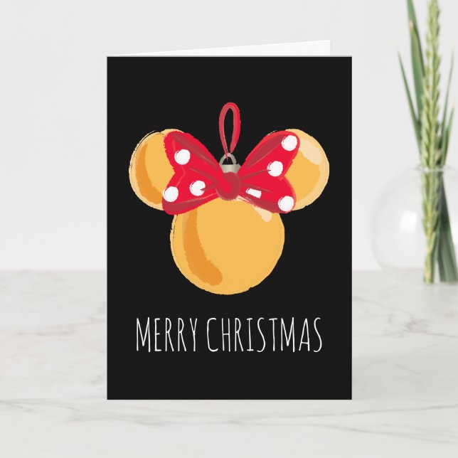 Minnie Mouse Christmas Ornament Holiday Card (Front)
