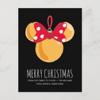 Minnie Mouse Christmas Ornament Holiday Postcard