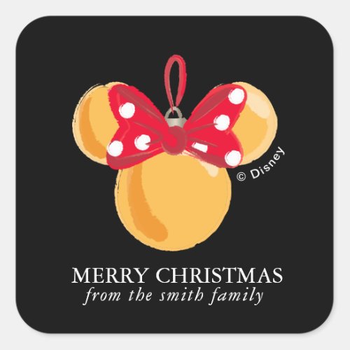 Minnie Mouse Christmas Ornament _ Personalized Square Sticker