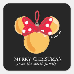 Minnie Mouse Christmas Ornament - Personalized Square Sticker