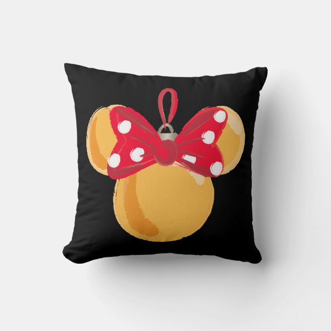 Minnie Mouse Christmas Ornament Throw Pillow (Front)