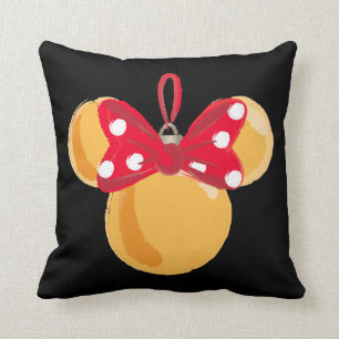 Minnie Mouse Christmas Ornament Throw Pillow