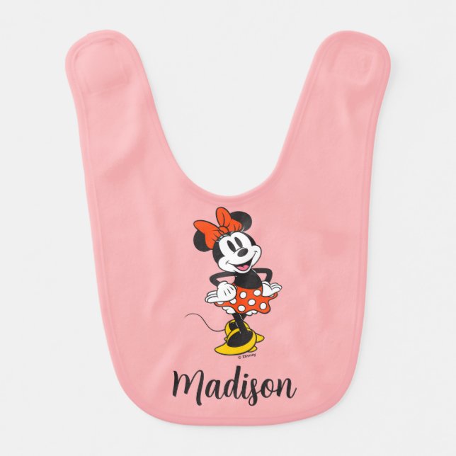 Minnie Mouse Classic Hands on Hips Pose Baby Bib (Front)