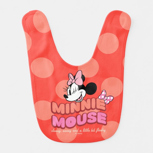Minnie Mouse Classy Sassy and Flashy Baby Bib (Front)