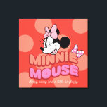 Minnie Mouse Classy Sassy and Flashy Canvas Print<br><div class="desc">Bold, bubbly, and bursting with personality, this vibrant Minnie Mouse design celebrates her iconic style with playful polka dots, cheerful colors, and irresistible charm. Featuring fun lettering and Minnie’s signature wink, this artwork perfectly captures her classy confidence with a sassy twist. Ideal for customizable Zazzle products like t-shirts, tote bags,...</div>