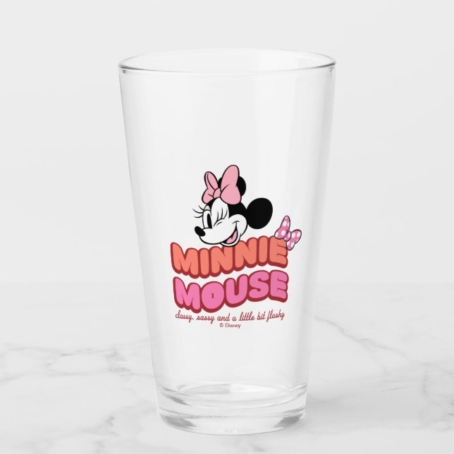 Minnie Mouse Classy Sassy and Flashy Glass (Front)