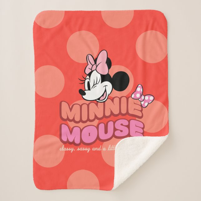 Minnie Mouse Classy Sassy and Flashy Sherpa Blanket (Front)