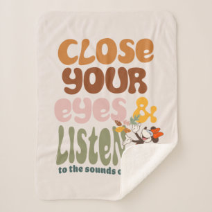 Minnie Mouse  Close Your Eyes & Listen Sherpa Blanket