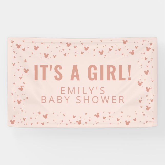 Minnie Mouse Confetti Girl Baby Shower  Banner (Horizontal)