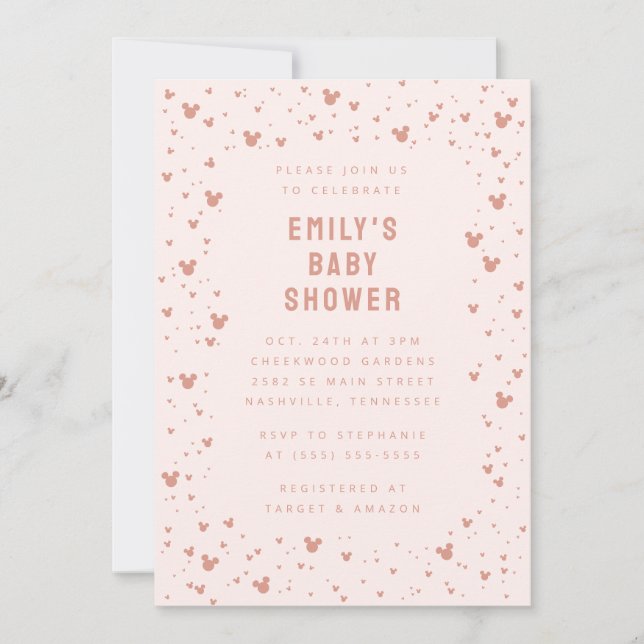 Minnie Mouse Confetti Girl Baby Shower Invitation (Front)