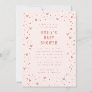 Minnie Mouse Confetti Girl Baby Shower Invitation