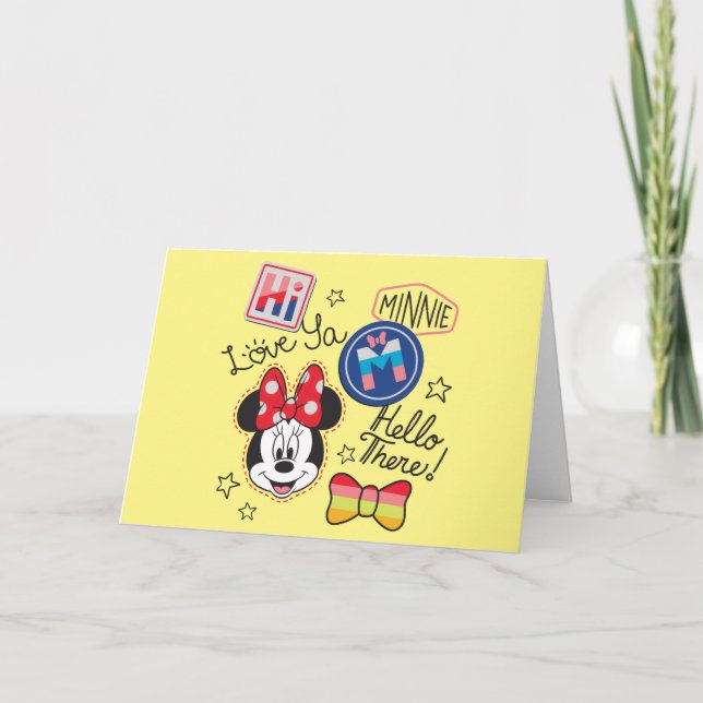 Minnie Mouse Crafted Greetings Card (Front)