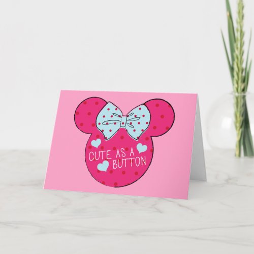 Minnie Mouse  Cute as a Button Holiday Card