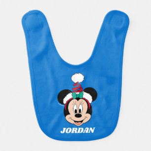 Minnie Mouse   Cute Christmas Hat Baby Bib