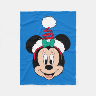 Minnie Mouse | Cute Christmas Hat Fleece Blanket