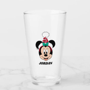 Minnie Mouse   Cute Christmas Hat Glass