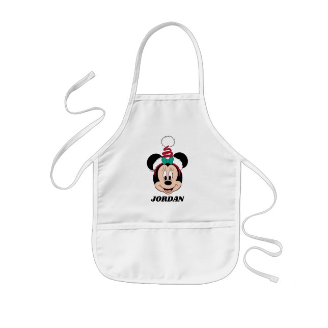 Minnie Mouse | Cute Christmas Hat Kids' Apron (Front)