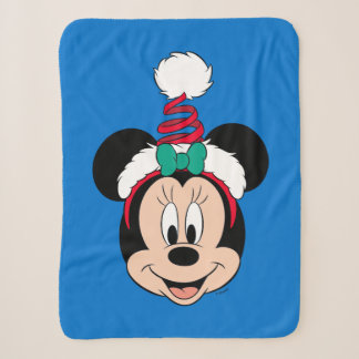 Minnie Mouse | Cute Christmas Hat Sherpa Blanket