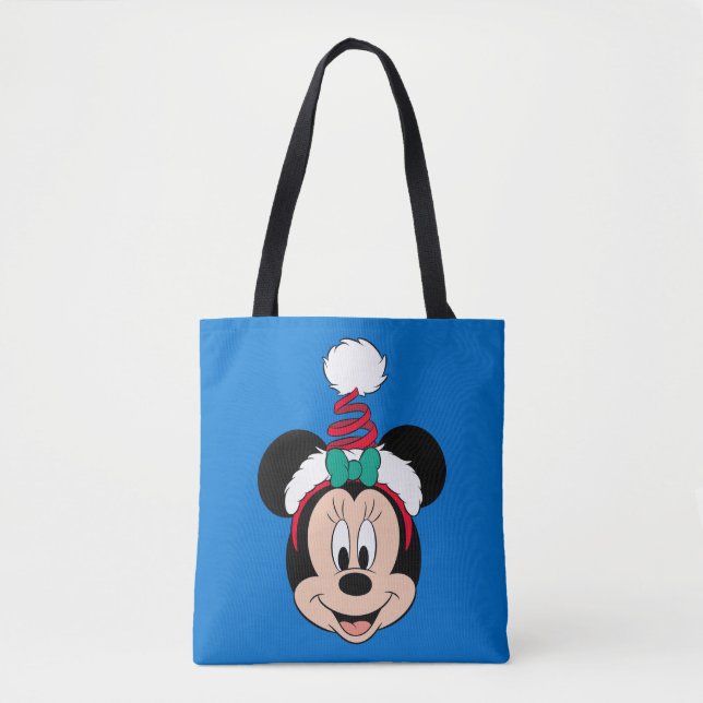 Minnie Mouse | Cute Christmas Hat Tote Bag (Front)
