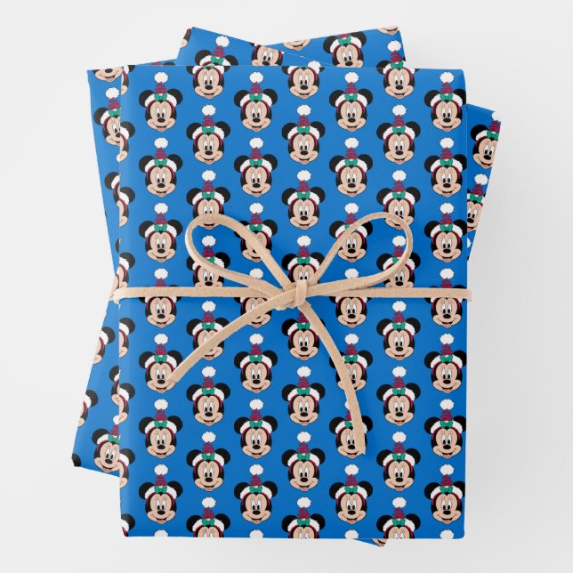 Minnie Mouse | Cute Christmas Hat Wrapping Paper Sheets (In situ)