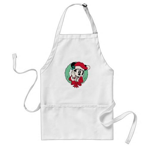 Minnie Mouse  Cute Holiday Wreath Adult Apron