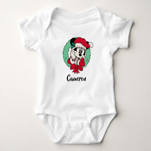 Minnie Mouse Cute Holiday Wreath Baby Bodysuit