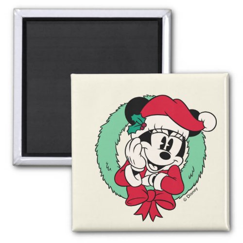 Minnie Mouse  Cute Holiday Wreath Magnet