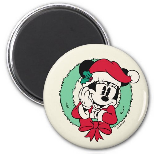 Minnie Mouse  Cute Holiday Wreath Magnet