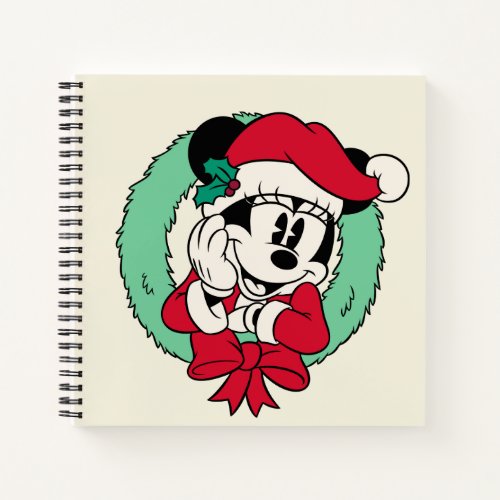 Minnie Mouse  Cute Holiday Wreath Notebook