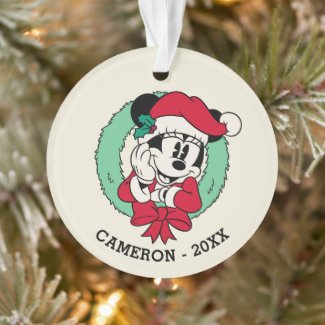 Minnie Mouse | Cute Holiday Wreath Ornament