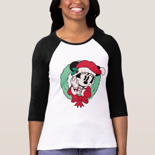 Minnie Mouse  Cute Holiday Wreath T_Shirt